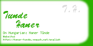 tunde haner business card